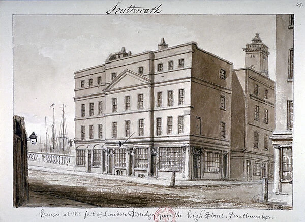 View of Borough High Street and the corner of London Bridge, Southwark, London, 1828 Artist