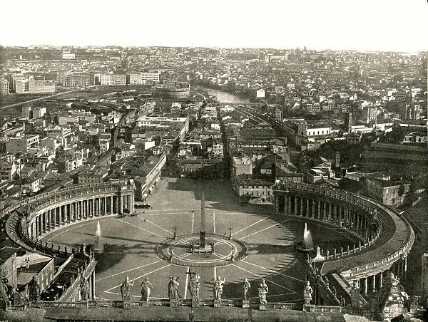 View from the dome of St Peters, Rome, Italy, 1895. Creator: W &s Ltd