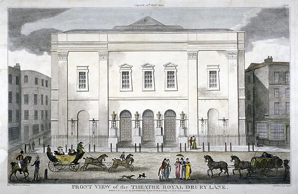 Front view of the Theatre Royal, Drury Lane, Westminster, London, 1812