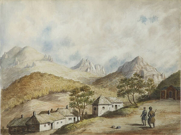 View of Zheleznovodsk, 1842. Artist: Anonymous