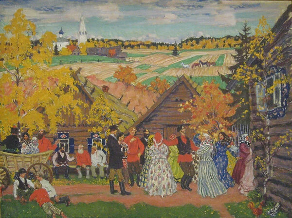 Village festival, 1924. Artist: Kustodiev, Boris Michaylovich (1878-1927)