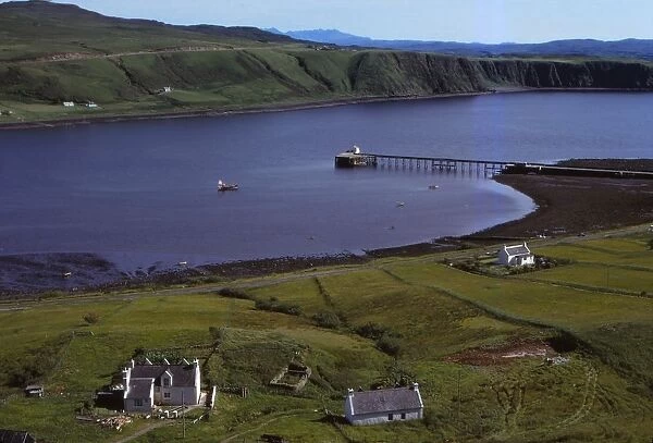 Village of Uig, and Jetty for ferry to outer Hebrides, Isle of Skye, Scotland, 20th century. Artist: CM Dixon