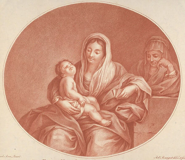 The Virgin seated with the infant Christ sleeping in her lap, Saint Elizabeth at right