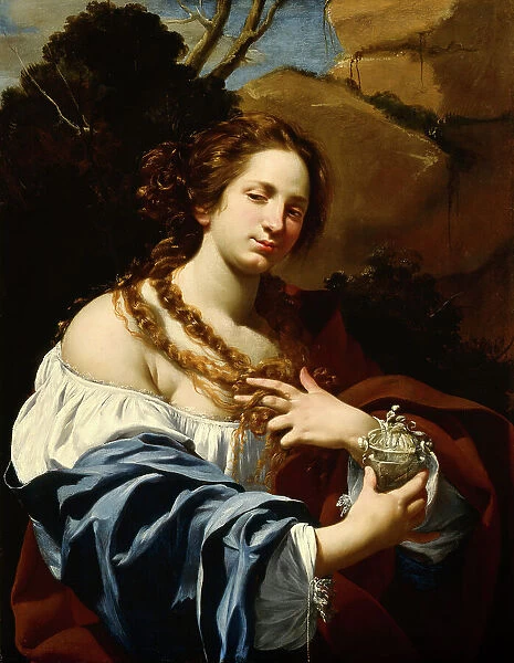Virginia da Vezzo, the Artist's Wife, as the Magdalen, c1627. Creator: Simon Vouet