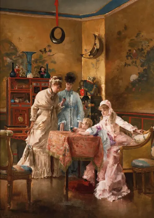 Framed Print : Print of The Visitors, 1881 by Stevens Framed Print : Print of The Visitors, 1881 by Stevens
