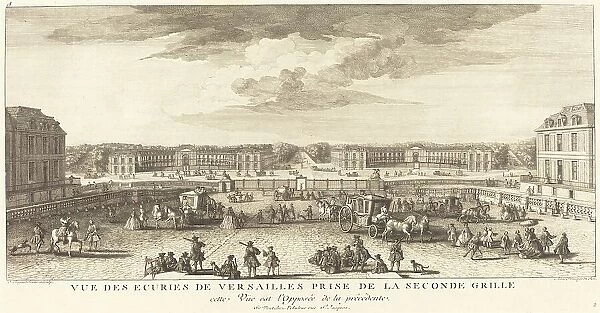 Vue des Ecuries de Versailles Prise de la Seconde Grille. Creator: Jacques Rigaud