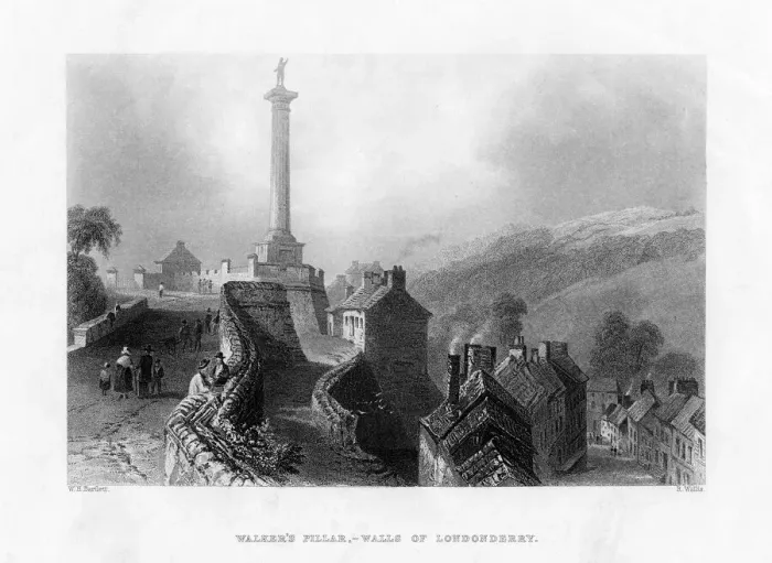 Framed Print : Walkers Pillar print, an 1860 photograph of a Doric column in Londonderry