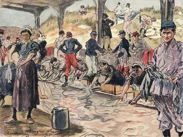 Washing for the Soldiers, Douarnenex, 1915. Artist: William Douglas Almond