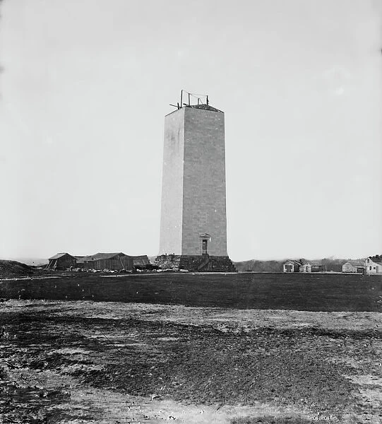 Washington Monument as it stood for 25 years, ca. 1860. Creator: Mathew Brady