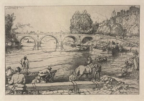 The Watering Place at Marie Bridge, 1902. Creator: Auguste Louis Lepere (French, 1849-1918)