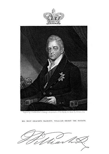 William IV, King of Great Britain and Ireland and of Hanover, 19th Century. Artist: J Cochran
