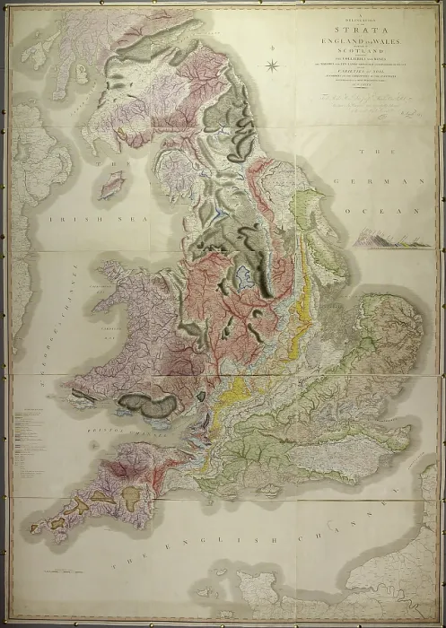Framed Print : Print of William Smith's 1815 geological map Framed Print : Print of William Smith's 1815 geological map