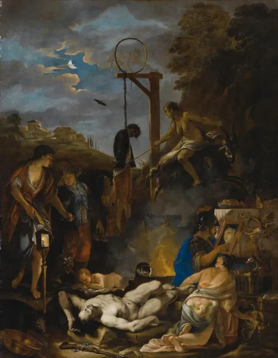 Framed Print : The Witches Sabbath by Moonlight Print Framed Print : The Witches Sabbath by Moonlight Print