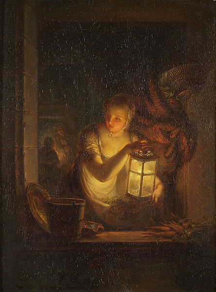 A Woman with A Lantern, 1818. Creator: Alexander Lauréus