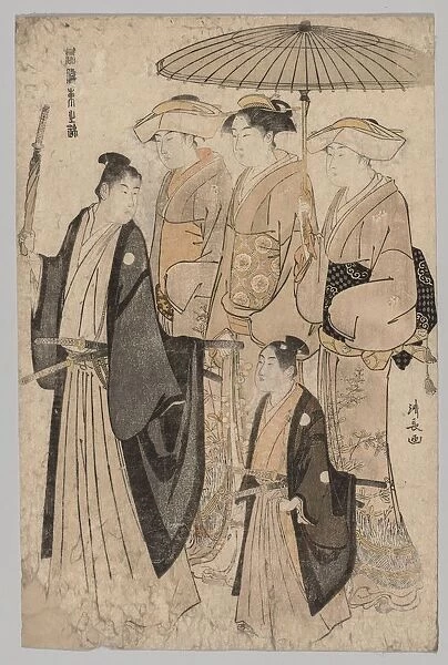 Woman of the Yoshiwara and Attendants…, 1752-1815. Creator: Torii Kiyonaga (Japanese