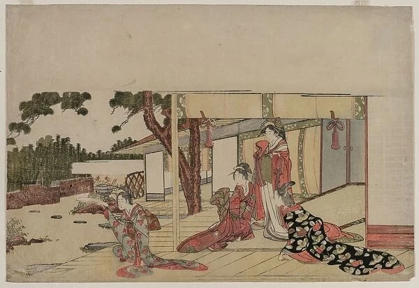 Women on a Veranda, c. 1800. Creator: Hishikawa Sori III (Japanese)