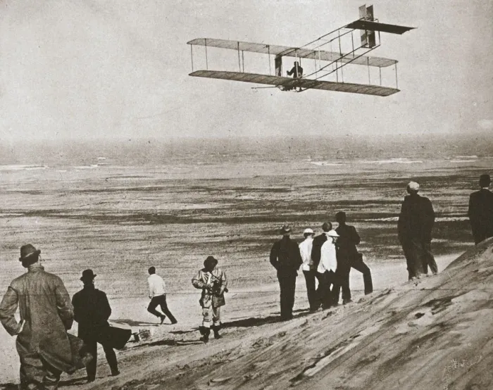 Framed Print : The Wright Brothers Testing an Early Plane at Kitty Hawk Print, c1903 Framed Print : The Wright Brothers Testing an Early Plane at Kitty Hawk Print, c1903