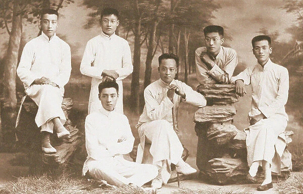 Zhou Enlai as student of Nankai school, with his teachers and friends, 1916. Creator: Anonymous