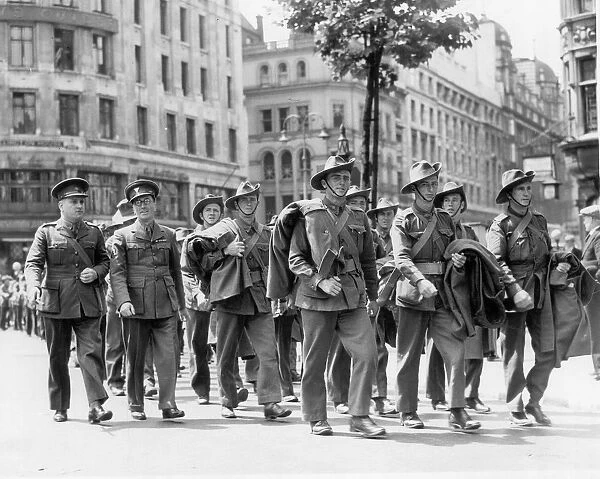 Australian troops marching