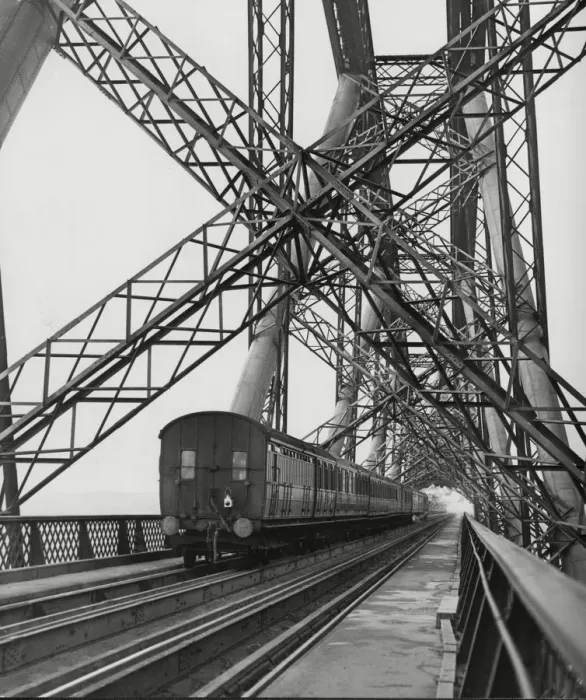 Framed Print : Forth Rail Bridge Train Print 1949