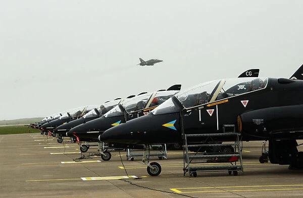 Hawk Aircraft Lined up on the Line at RAF Valley