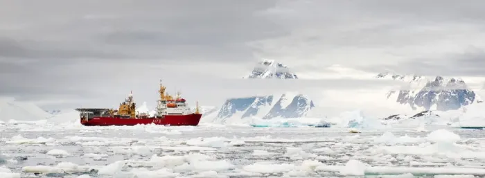 Framed Print : HMS Protector at Galindez Island, Print Framed Print : HMS Protector at Galindez Island, Print