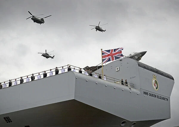 The Queen Christens Royal NavyaS New Aircraft Carrier