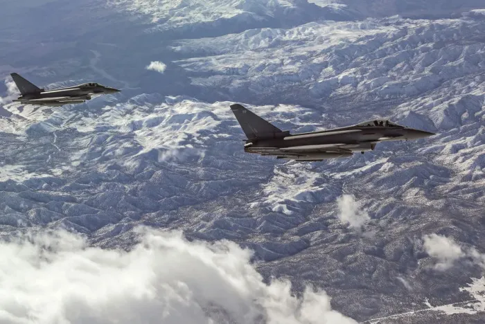 Framed Print : Print of two Typhoons patrolling during Exercise Red Flag 2016 Framed Print : Print of two Typhoons patrolling during Exercise Red Flag 2016