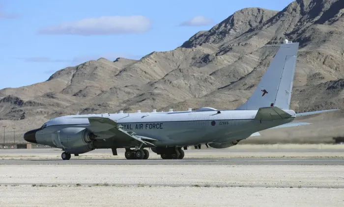 Framed Print : Print of RAF RC-135W Rivet Joint at Exercise Red Flag 2017 Framed Print : Print of RAF RC-135W Rivet Joint at Exercise Red Flag 2017