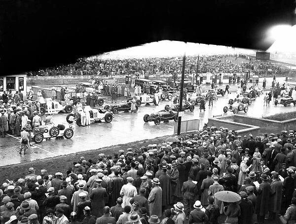 1931 German Grand Prix Nurburgring, Germany: The Group 1 cars on the grid before the start of the race