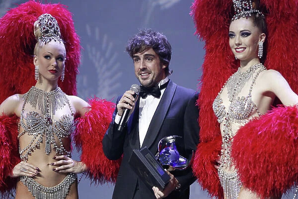 2013 FIA Gala Dinner and Awards. Paris, France. Friday 6th December 2013. Fernando Alonso on stage. World Copyright & Mandatory Credit: FIA. ref: Digital Image 11289380464_7e7a2832de_b