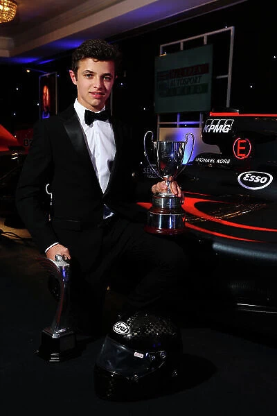 2016 Autosport Awards. Grosvenor House Hotel, Park Lane, London. Sunday 4 December 2016. Lando Norris, Winner of the Young Driver of the Year Award. World Copyright:  / LAT Photographic. ref: Digital Image JL1_9635