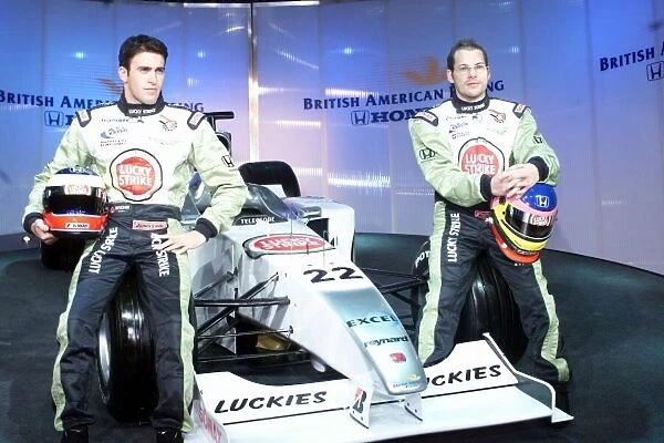 BAR Launch, London, 24 January 2000 Ricardo Zonta and Jacques Villeneuve - portrait
