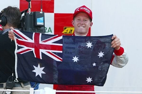 F3 Euroseries: Podium, Ryan Briscoe, Prema Powerteam, Portrait, proudly showing the flag of Australia. F3 Euro Series, Rd 15&16, Zandvoort, The Netherlands