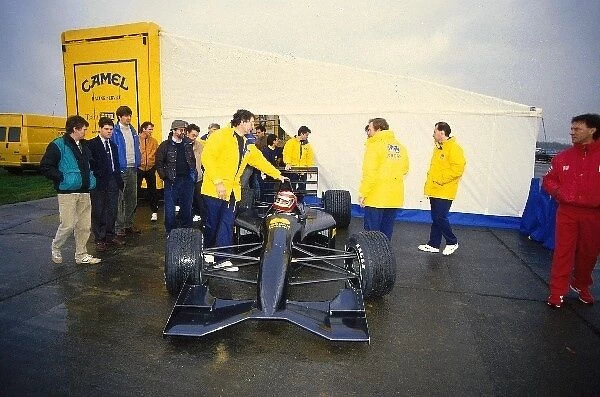 Formula One Testing: L-R: Gary Anderson and John Watson Jordan Ford 191