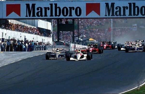 Formula One World Championship: Ayrton Senna McLaren MP4  /  6 leads at the start of the race