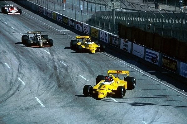 Formula One World Championship: Emerson Fittipaldi Fittipaldi F7 2nd place, leads team mate Keke Rosberg and Jochen Mass