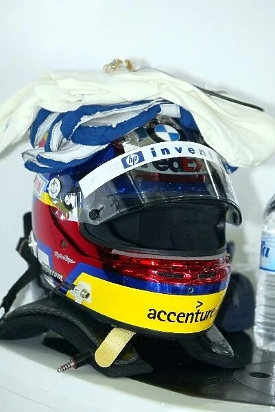 Formula One World Championship: The helmet and gloves of Juan Pablo Montoya Williams