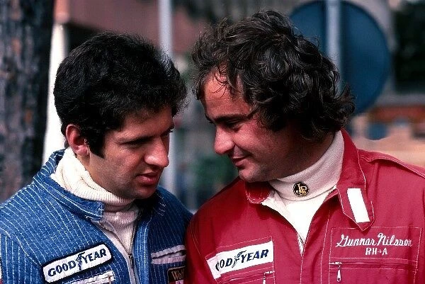 Formula One World Championship: Jody Scheckter left, with Gunnar Nilsson