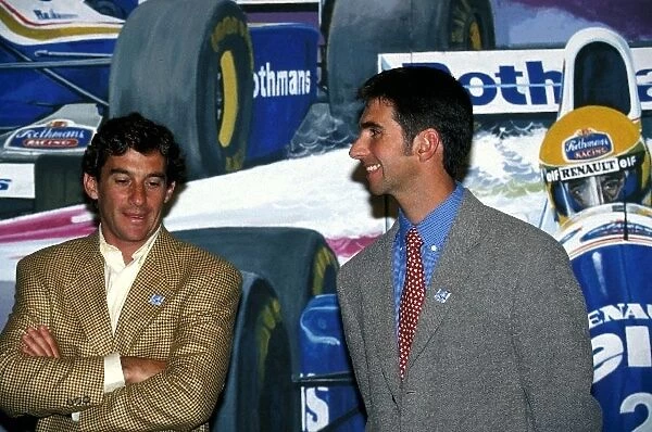 Formula One World Championship: New Williams team mates Ayrton Senna and Damon Hill were on hand to test the FW16 for the first time