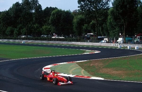 Formula One World Championship: Test driver Luca Badoer Ferrari F1-2000 at the revised first chicane - new for the 2000 race