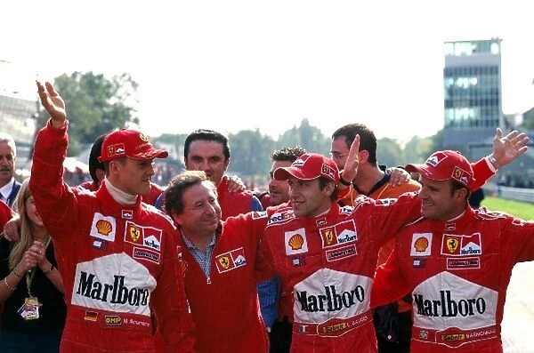Formula One World Championship: World Champion Michael Schumacher, Jean Todt, Luca Badoer, Rubens Barichello