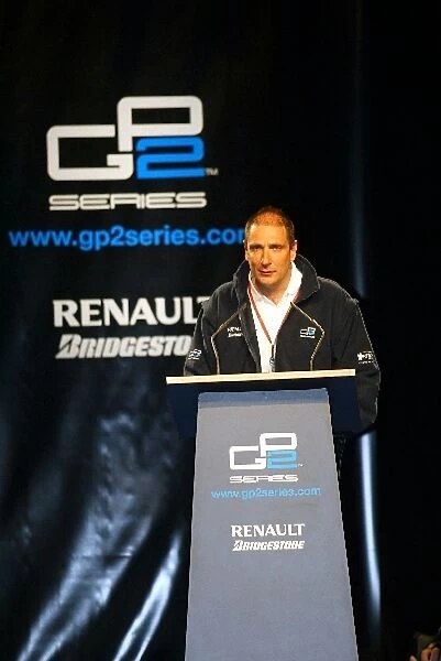 GP2 Series Launch: Bruno Michel GP2 Series Organiser on stage