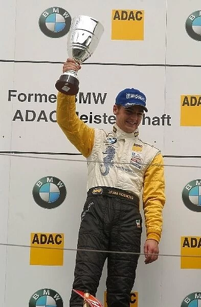 Podium, Michael Devaney (IRE), Team Rosberg (1st), holding up the winner trophy