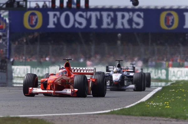 Rubens Barrichello leads David Couthard and Mika Halkkinen