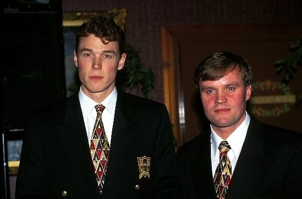 World Rally Championship: Mitsubishi team mates Richard Burns and Tommi Makinen dress up in their best suits