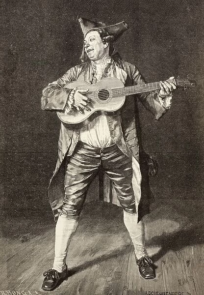 An 18Th Century Musician. After A Drawing By L. Scheurenberg. From La Ilustracion EspaAnola Y Americana Of 1881