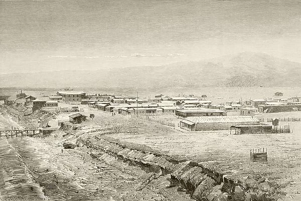 A 19Th Century Overall View Of Mejillones, Chile. From A 19Th Century Illustration