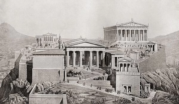 The Acropolis, Athens, Greece As It Would Have Appeared In Ancient Times. From The Book Harmsworth History Of The World Published 1908