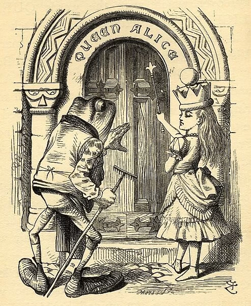 Alice And The Frog. Illustration By Sir John Tenniel, 1820-1914. From The Book Through The Looking-Glass And What Alice Found There By Lewis Carroll. Published London 1912